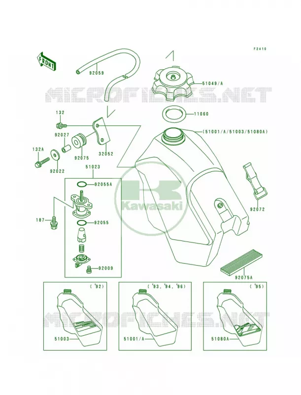 Fuel Tank Kawasaki MOTOS 500 1992 KX500  KX500-E4