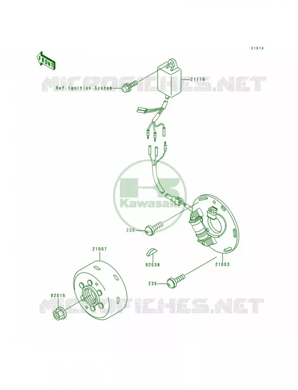 Generator Kawasaki MOTOS 500 1992 KX500  KX500-E4