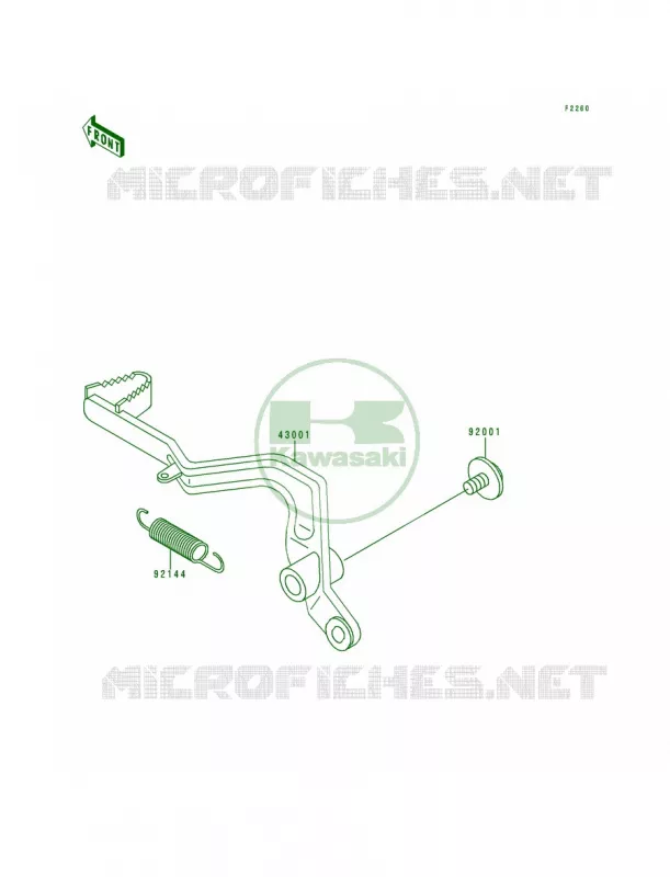 Brake Pedal Kawasaki MOTOS 80 1992 KX80  KX80-R2
