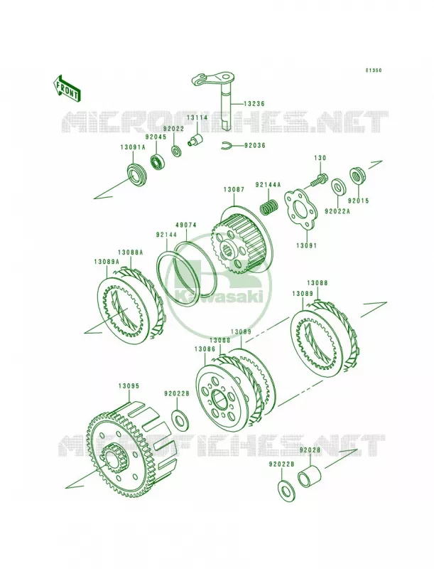 Clutch Kawasaki MOTOS 80 1992 KX80  KX80-R2