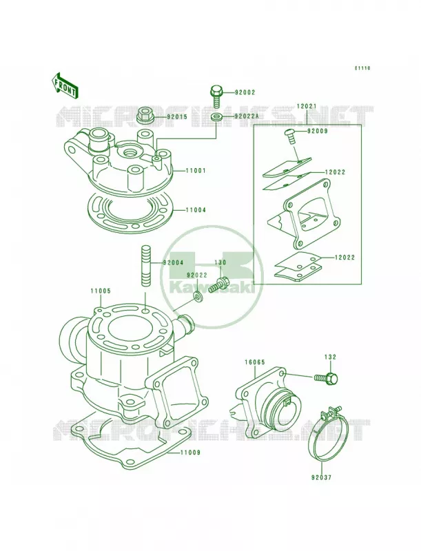 Cylinder HeadCylinder Kawasaki MOTOS 80 1992 KX80  KX80-R2