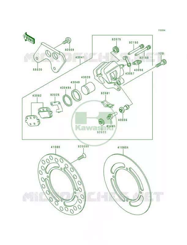 Rear Caliper Kawasaki MOTOS 80 1992 KX80  KX80-R2
