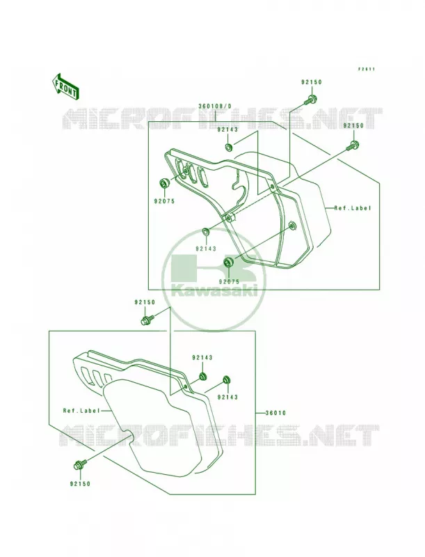 Side Cover Kawasaki MOTOS 500 1991 KX500  KX500-E3