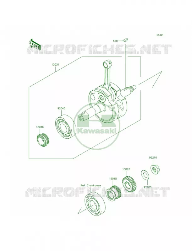 Crankshaft Kawasaki MOTOS 140 2014 KLX140L  KLX140BEF