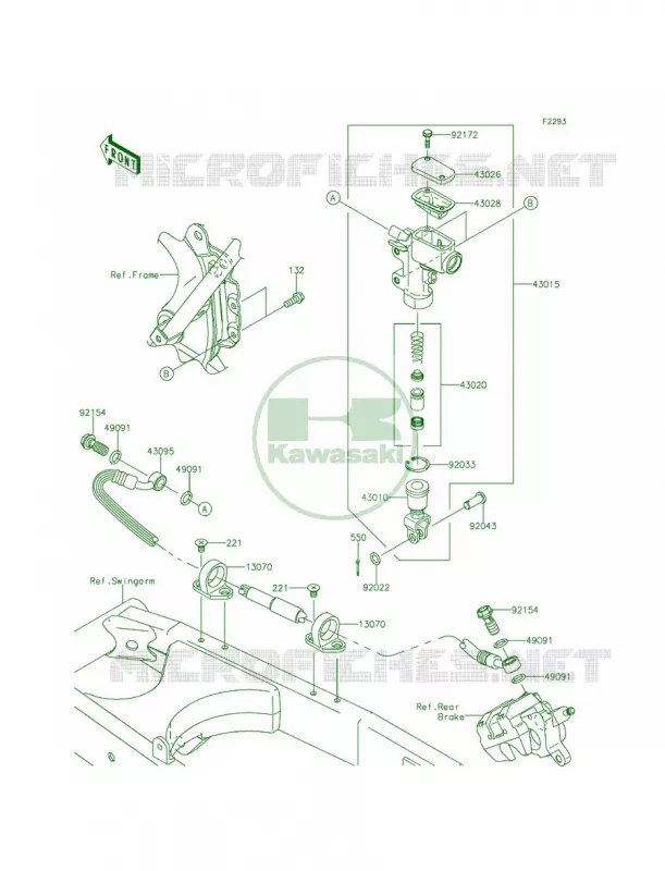 Rear Master Cylinder Kawasaki MOTOS 140 2014 KLX140L  KLX140BEF