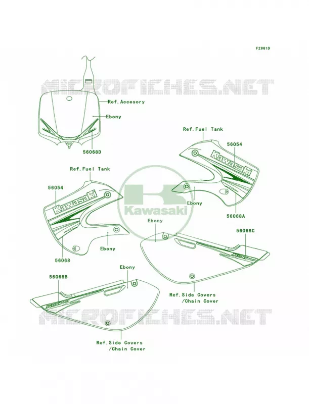 DecalsEbonyA9F Kawasaki MOTOS 110 2008 KLX110  KLX110A8F