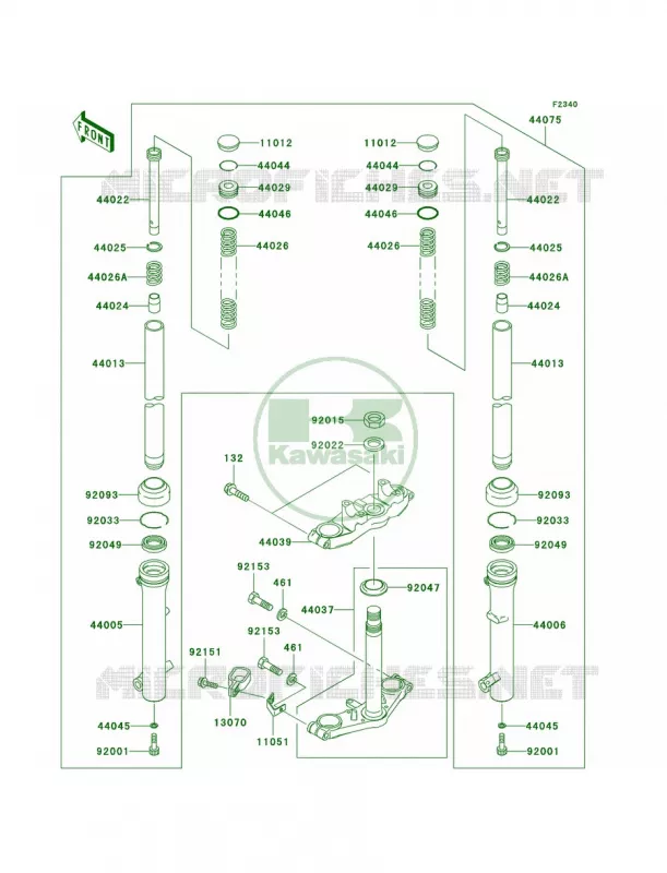 Front ForkA6F Kawasaki MOTOS 110 2008 KLX110  KLX110A8F