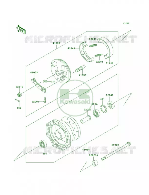 Front Hub Kawasaki MOTOS 110 2008 KLX110  KLX110A8F