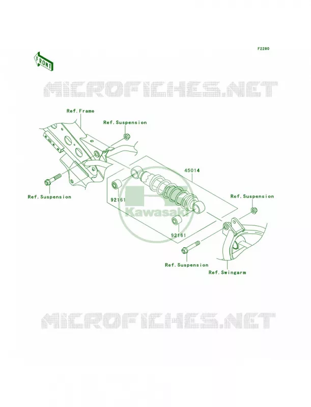 Shock Absorbers Kawasaki MOTOS 110 2008 KLX110  KLX110A8F