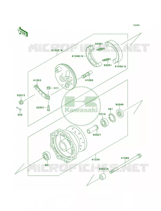 Front Hub Kawasaki MOTOS 60 1991 KX60  KX60-B7