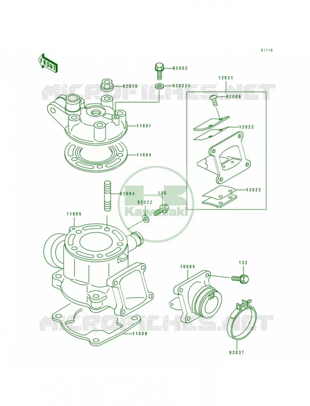 Cylinder HeadCylinder Kawasaki MOTOS 80 1991 KX80  KX80-R1