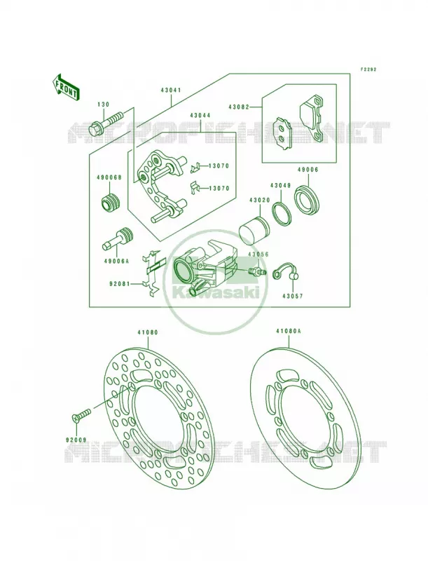 Front Caliper Kawasaki MOTOS 80 1991 KX80  KX80-R1