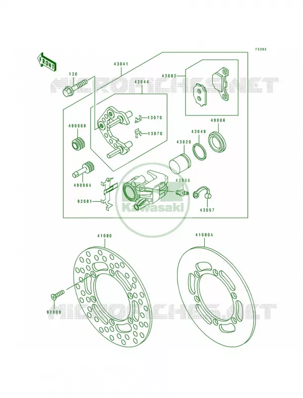 Front Caliper Kawasaki MOTOS 80 1991 KX80 Big Wheels  KX80-T1