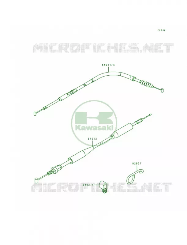Cable Kawasaki MOTOS 250 1990 KX250  KX250-H1