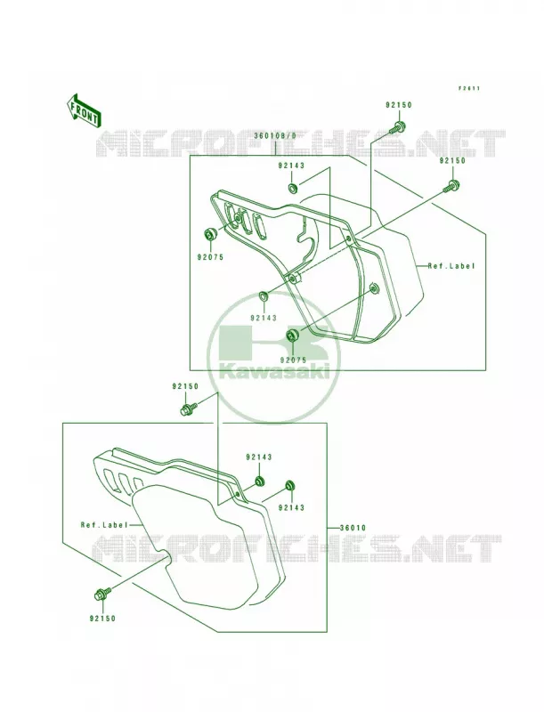 Side Cover Kawasaki MOTOS 500 1990 KX500  KX500-E2