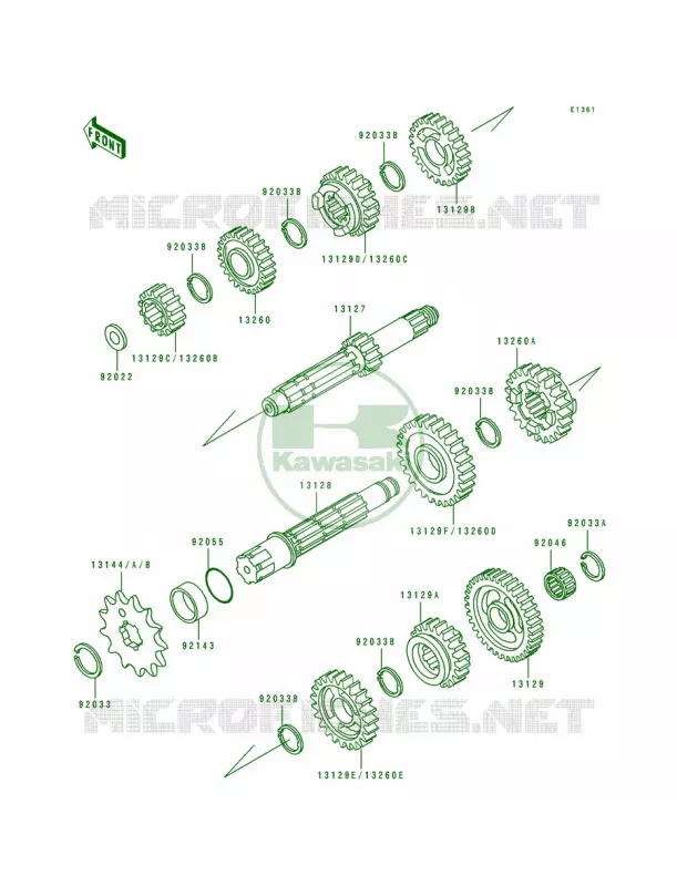 Transmission Kawasaki MOTOS 500 1990 KX500  KX500-E2