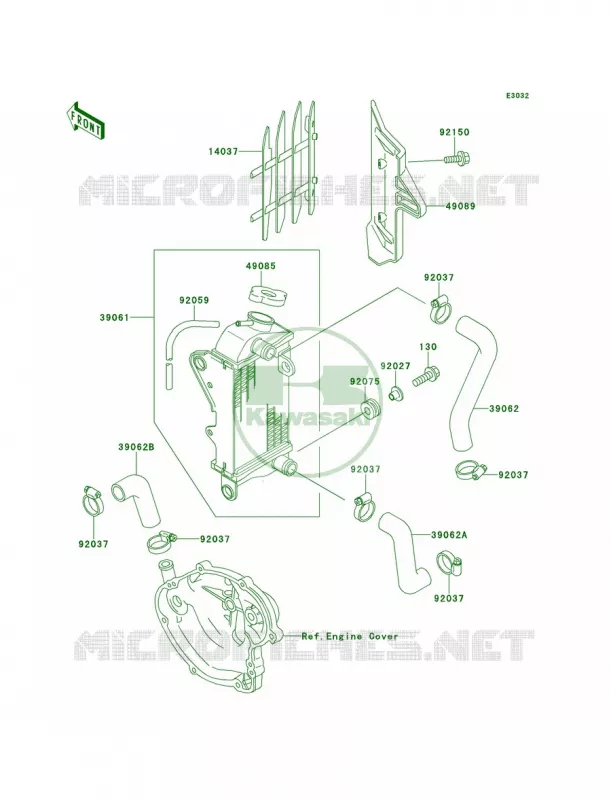 Radiator Kawasaki MOTOS 60 1990 KX60  KX60-B6