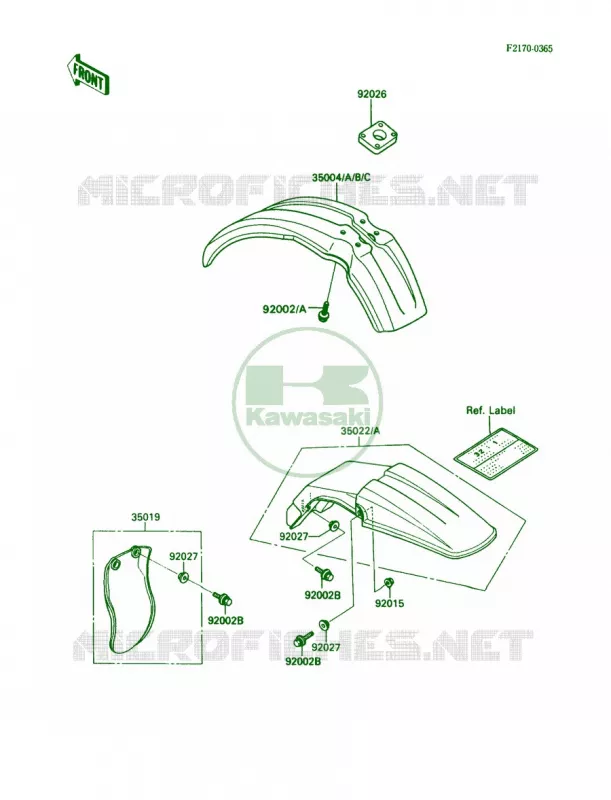Fenders Kawasaki MOTOS 80 1990 KX80 Big Wheels  KX80-N3