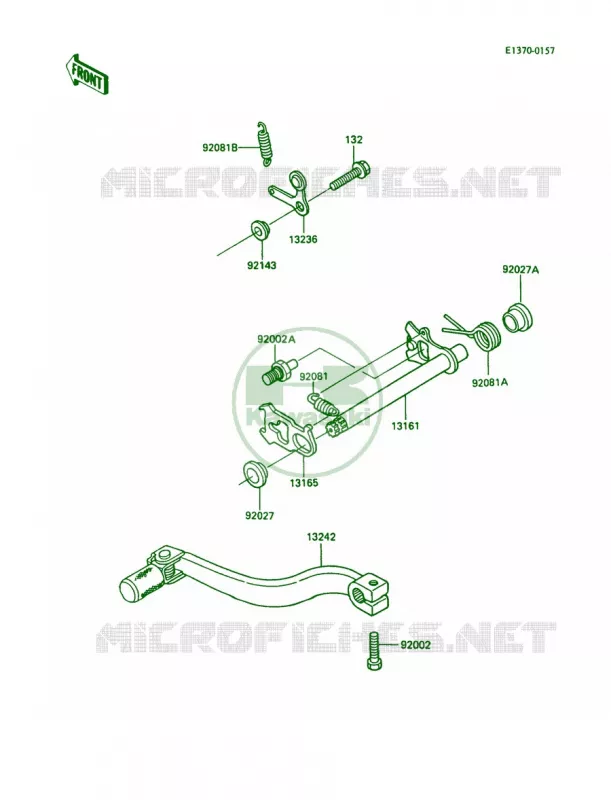 Gear Change Mechanism Kawasaki MOTOS 80 1990 KX80 Big Wheels  KX80-N3