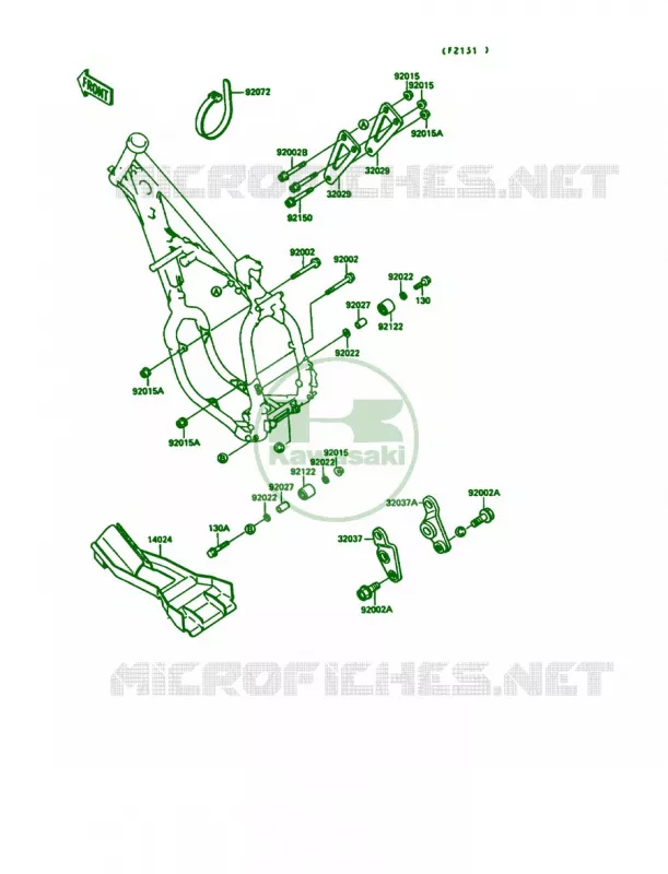 Frame Fittings Kawasaki MOTOS 125 1989 KX125  KX125-G1