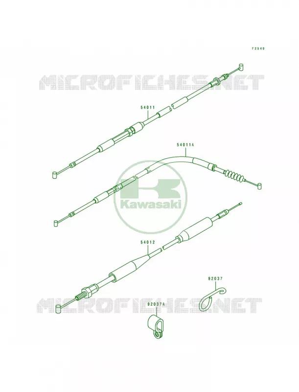 Cable Kawasaki MOTOS 500 1989 KX500  KX500-E1