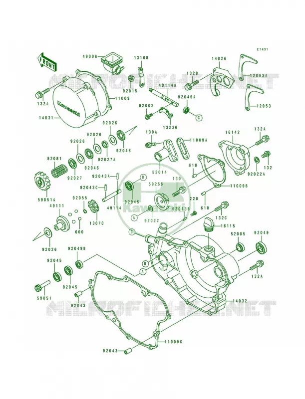 Engine Cover Kawasaki MOTOS 500 1989 KX500  KX500-E1