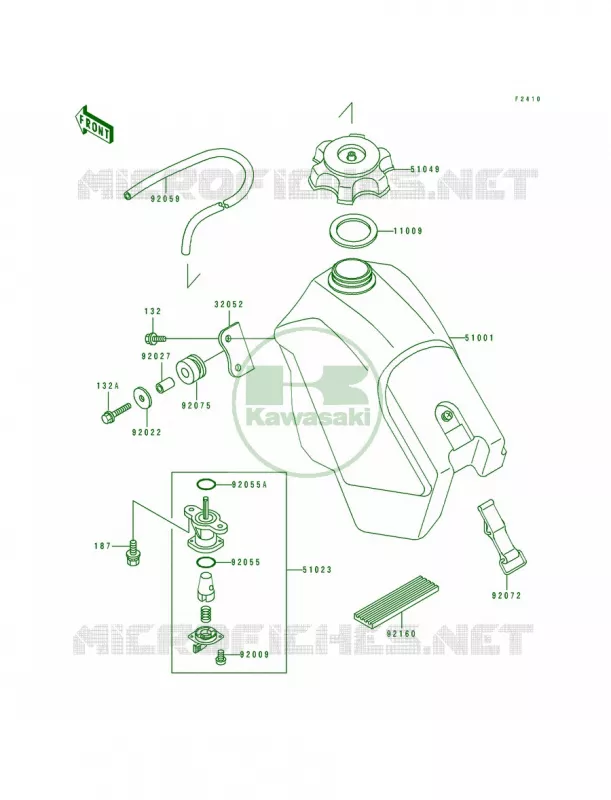 Fuel Tank Kawasaki MOTOS 500 1989 KX500  KX500-E1