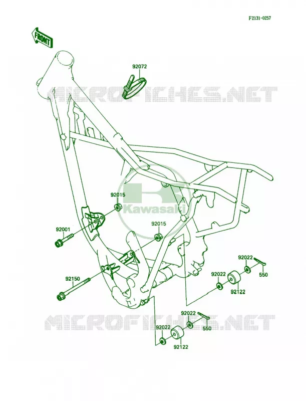 Frame Fittings Kawasaki MOTOS 80 1989 KX80  KX80-L2
