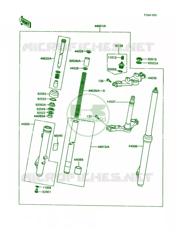 Front ForkL2N2 Kawasaki MOTOS 80 1989 KX80  KX80-L2