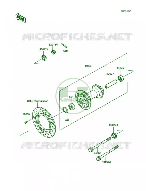 Front Hub Kawasaki MOTOS 80 1989 KX80  KX80-L2