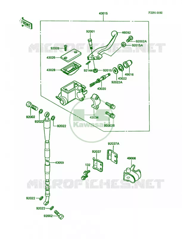 Front Master Cylinder Kawasaki MOTOS 80 1989 KX80  KX80-L2