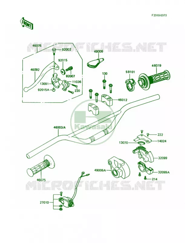 Handlebar Kawasaki MOTOS 80 1989 KX80  KX80-L2