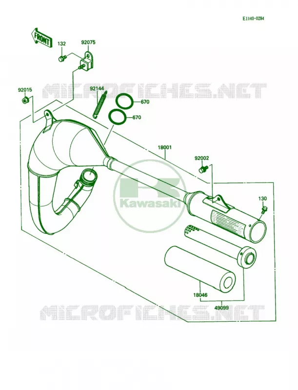 Mufflers Kawasaki MOTOS 80 1989 KX80  KX80-L2