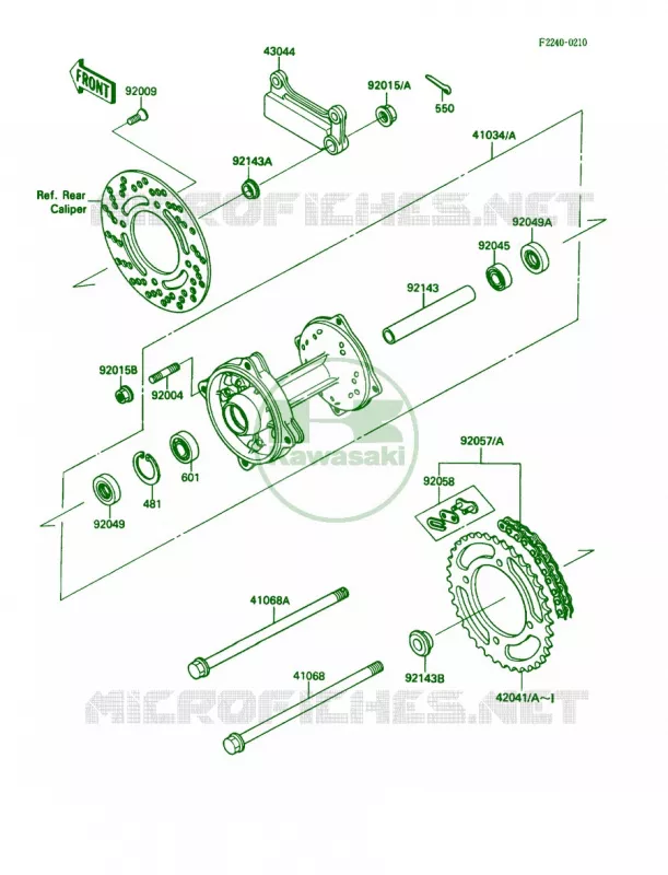 Rear Hub Kawasaki MOTOS 80 1989 KX80  KX80-L2