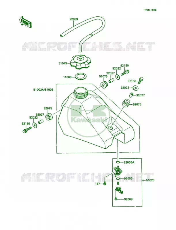 Fuel Tank Kawasaki MOTOS 80 1989 KX80 Big Wheels  KX80-N2