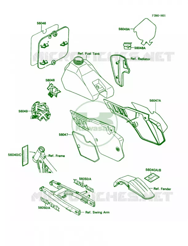 Labels Kawasaki MOTOS 80 1989 KX80 Big Wheels  KX80-N2