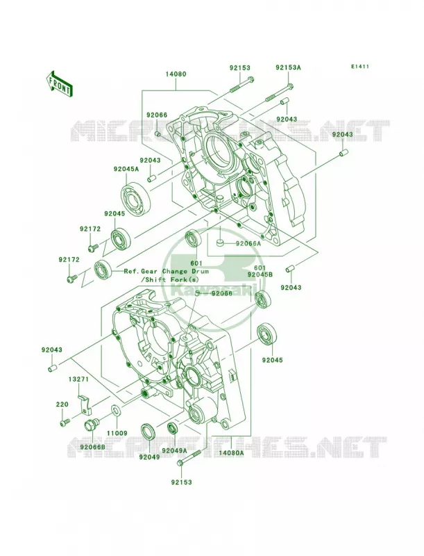 Crankcase Kawasaki MOTOS 140 2008 KLX140L  KLX140B8F