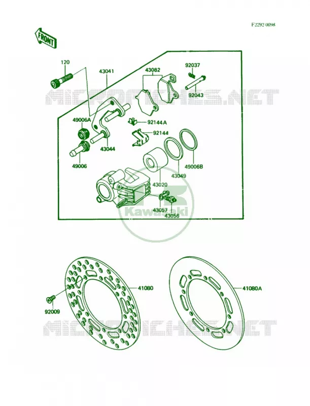 Front Brake Kawasaki MOTOS 250 1988 KX250  KX250-F1