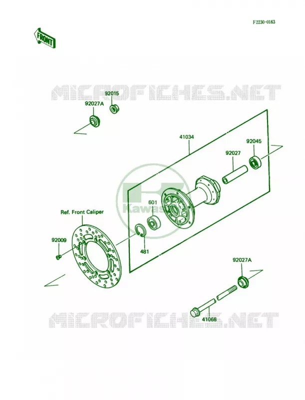 Front Hub Kawasaki MOTOS 80 1988 KX80  KX80-L1