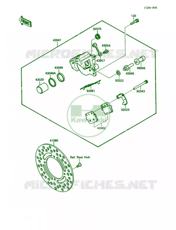 Rear Brake Kawasaki MOTOS 80 1988 KX80  KX80-L1