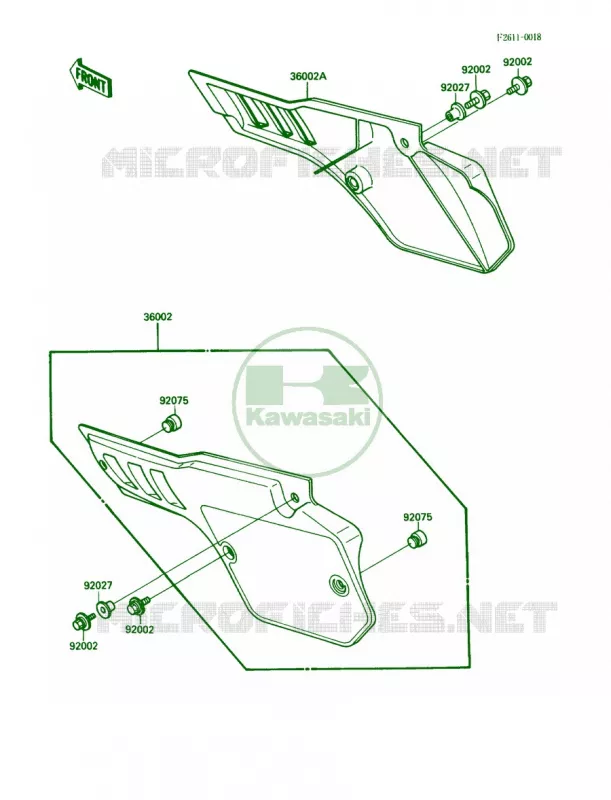 Side Covers Kawasaki MOTOS 80 1988 KX80 Big Wheels  KX80-N1
