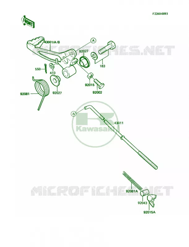 Brake Pedal Kawasaki MOTOS 60 1987 KX60  KX60-B3