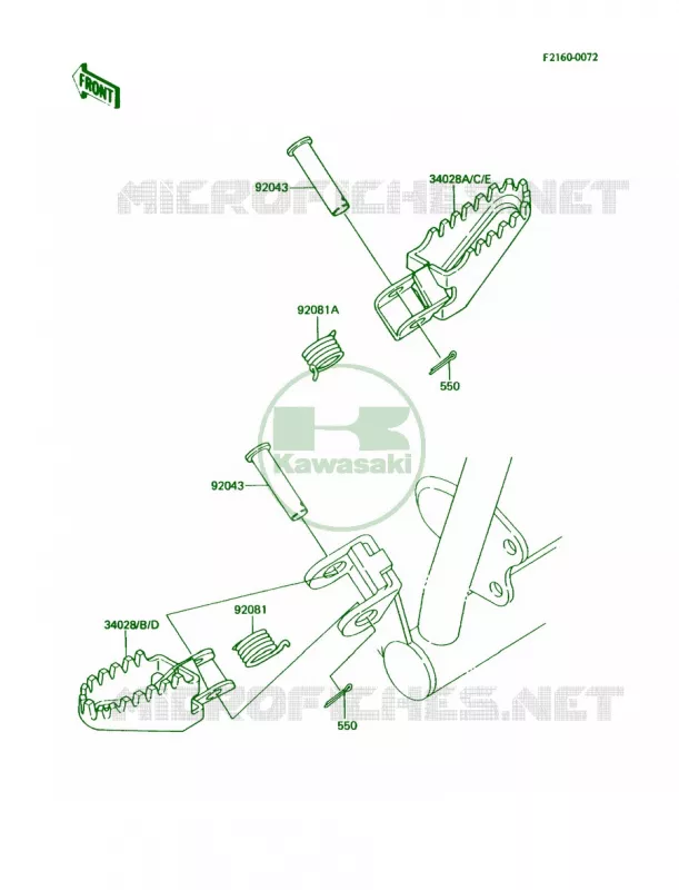 Footrests Kawasaki MOTOS 60 1987 KX60  KX60-B3