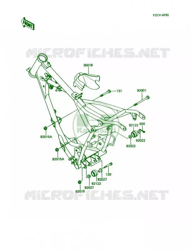 Frame Fittings Kawasaki MOTOS 60 1987 KX60  KX60-B3