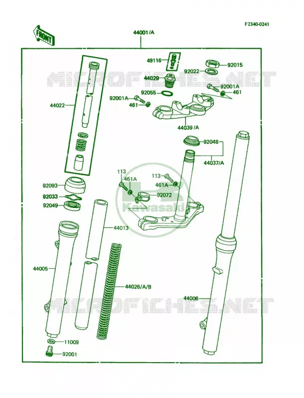 Front Fork Kawasaki MOTOS 60 1987 KX60  KX60-B3