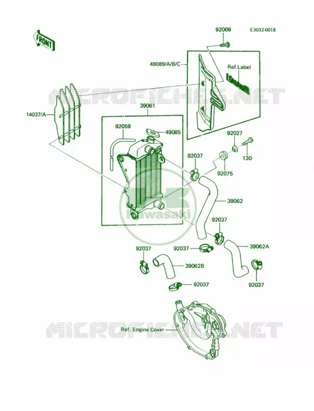 Radiator Kawasaki MOTOS 60 1987 KX60  KX60-B3