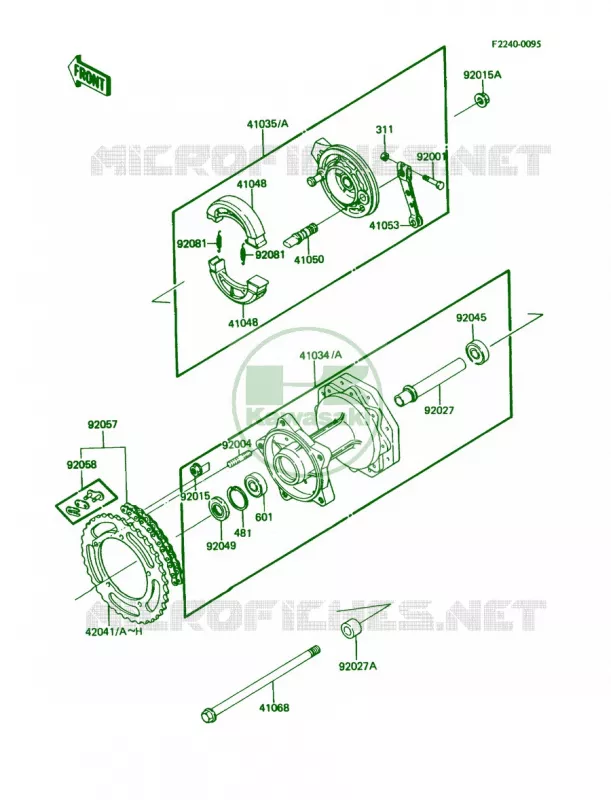 Rear Hub Kawasaki MOTOS 60 1986 KX60  KX60-B2