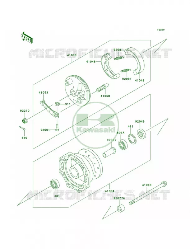 Front Hub Kawasaki MOTOS 110 2007 KLX110  KLX110A7F