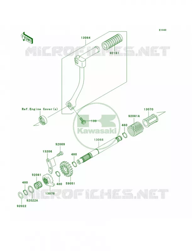 Kickstarter Mechanism Kawasaki MOTOS 110 2007 KLX110  KLX110A7F
