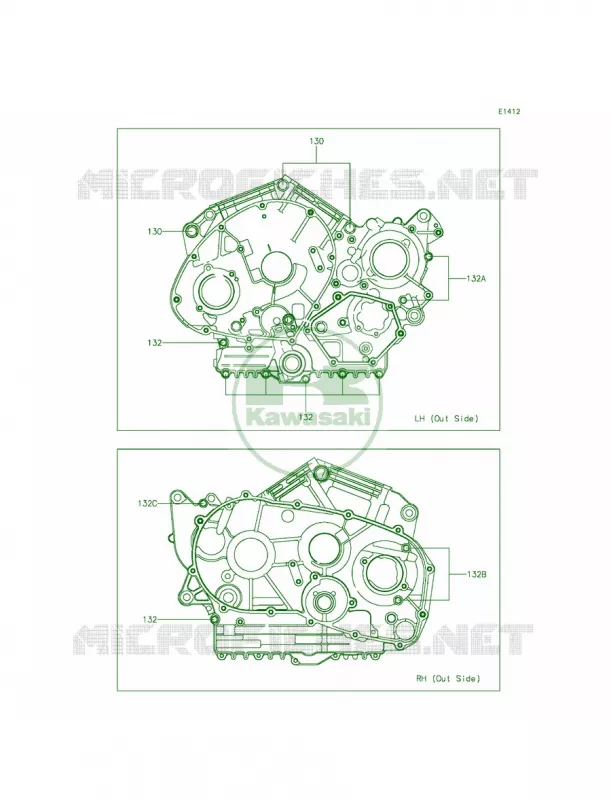 Crankcase Bolt Pattern Kawasaki MOTOS 900 2015 Vulcan 900 Classic LT  VN900DFF